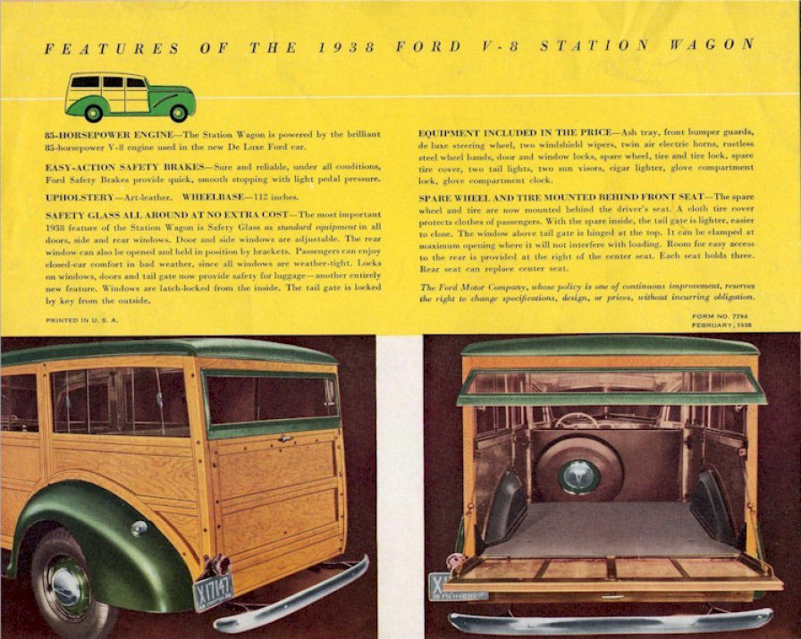 1938 Ford V-8 Wagon Folder Page 3